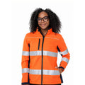 Womens Taped Two Tone Hi Vis Soft Shell Jacket - Orange