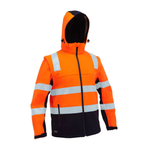 Taped Hi Vis 3 In 1 Soft Shell Jacket - Orange/Navy