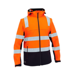 Taped Hi Vis 3 In 1 Soft Shell Jacket - Orange/Navy