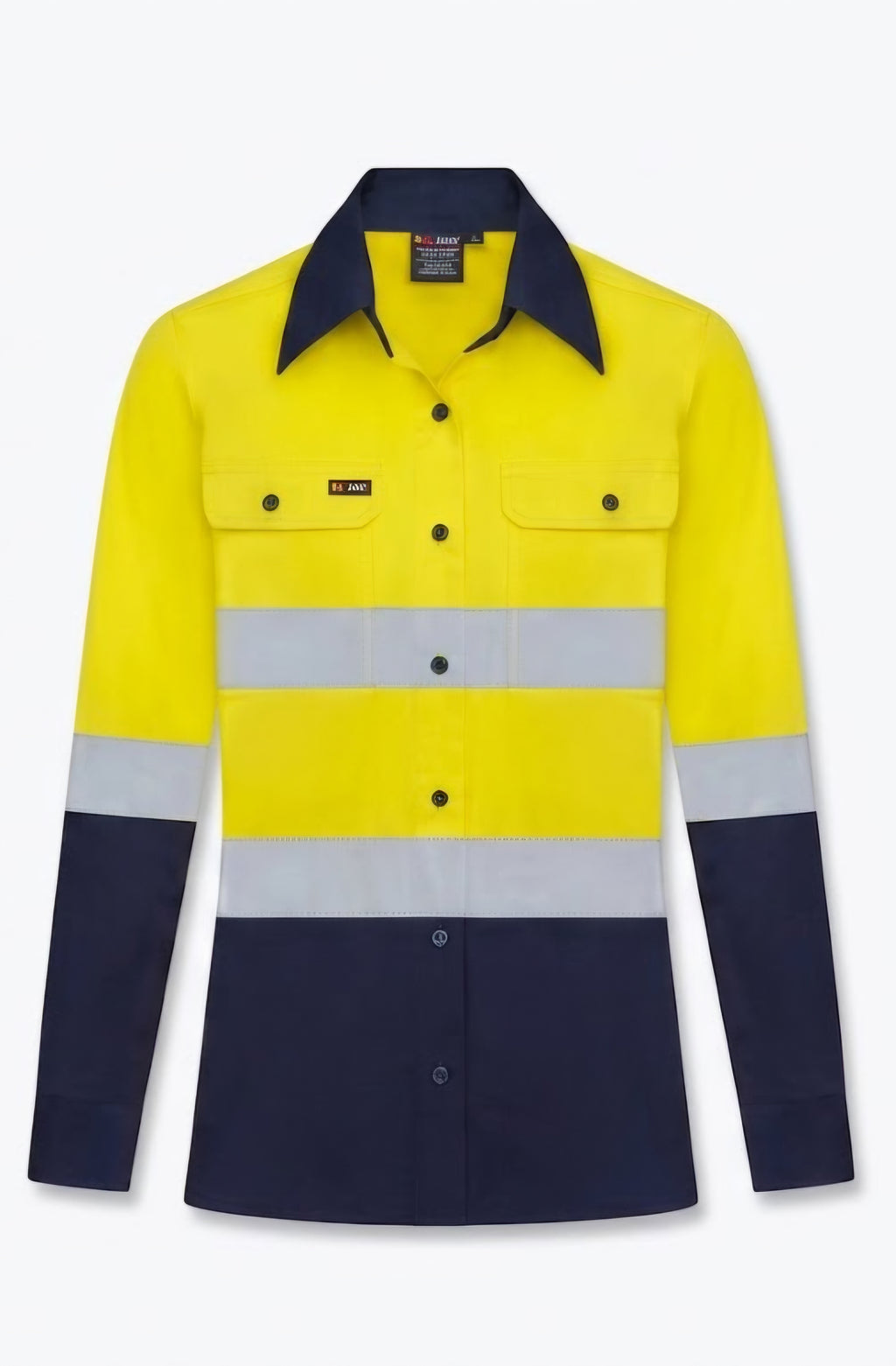 LADIES HI VIS ULTRA COOL LONG SLEEVE SHIRT WITH REFLECTIVE TWO TONE