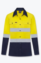 LADIES HI VIS ULTRA COOL LONG SLEEVE SHIRT WITH REFLECTIVE TWO TONE