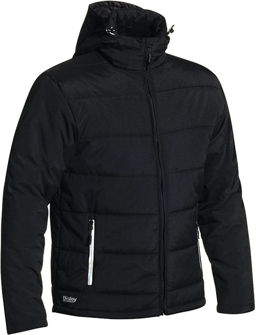 Bisley Puffer Jacket in black, front view