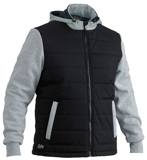 Bisley FLX and MOVE puffer fleece hooded jacket in black