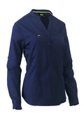 Bisley women's stretch V-neck shirt in navy