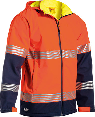 Bisley Ripstop Bonded Fleece Jacket in orange and navy